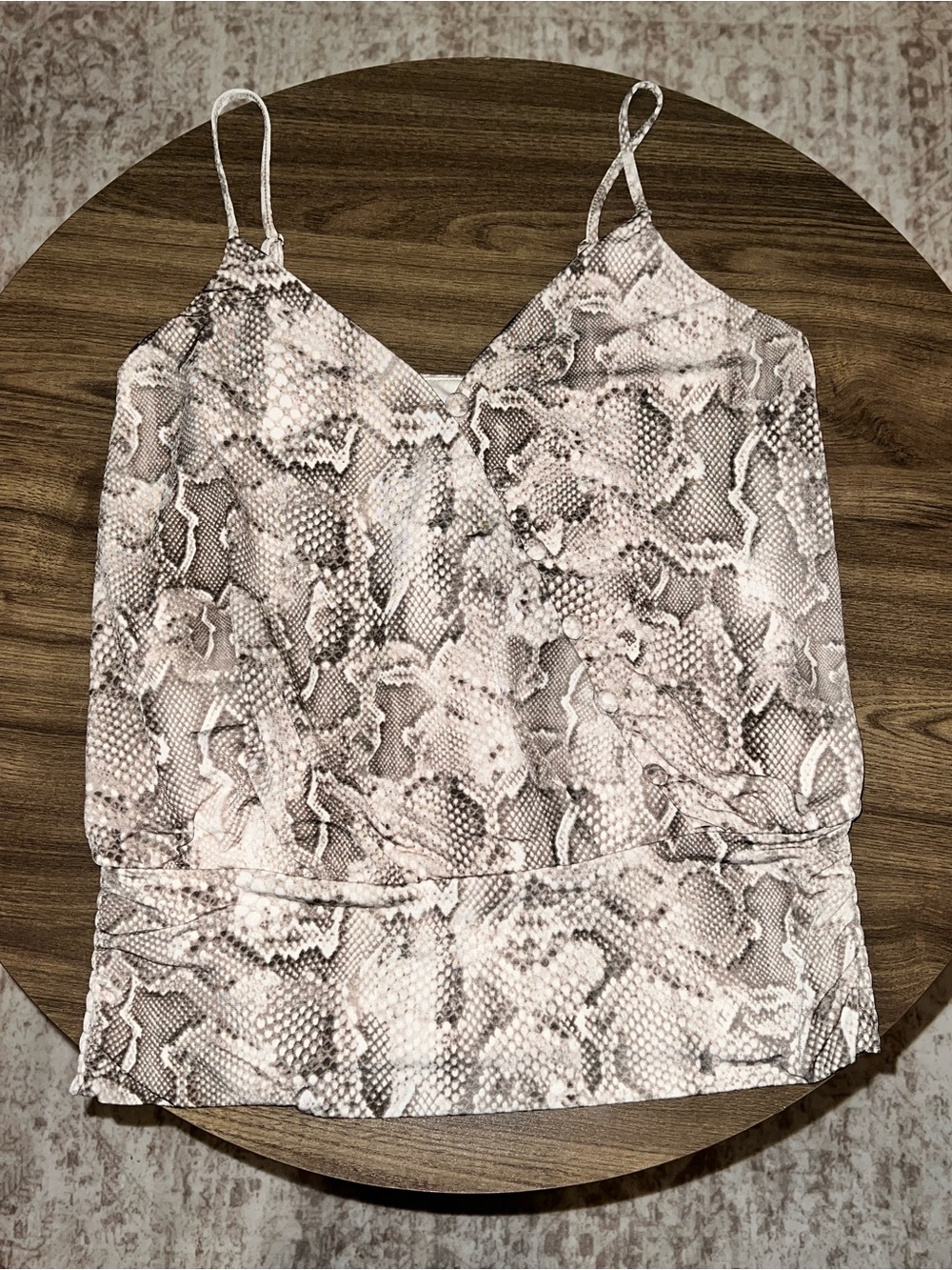 White House Black Market Snake-Print Cami in Neutral Tones - Picture 2 of 8
